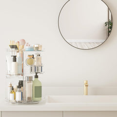 Jiavarry rotating makeup organizer silent-rotation mechanism emphasizes smooth, noiseless everyday use.