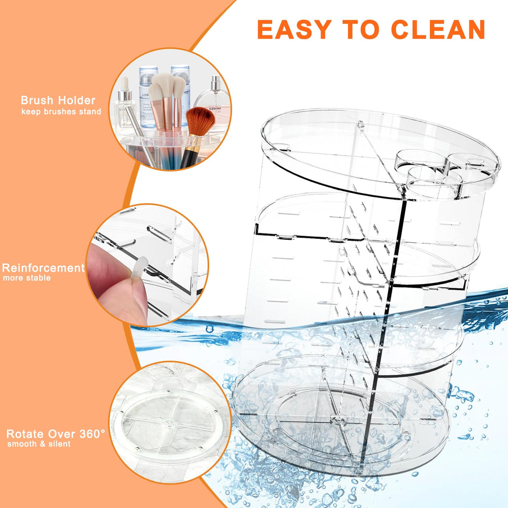 Jiavarry rotating makeup organizer vanity placement on a countertop elevates everyday routines.