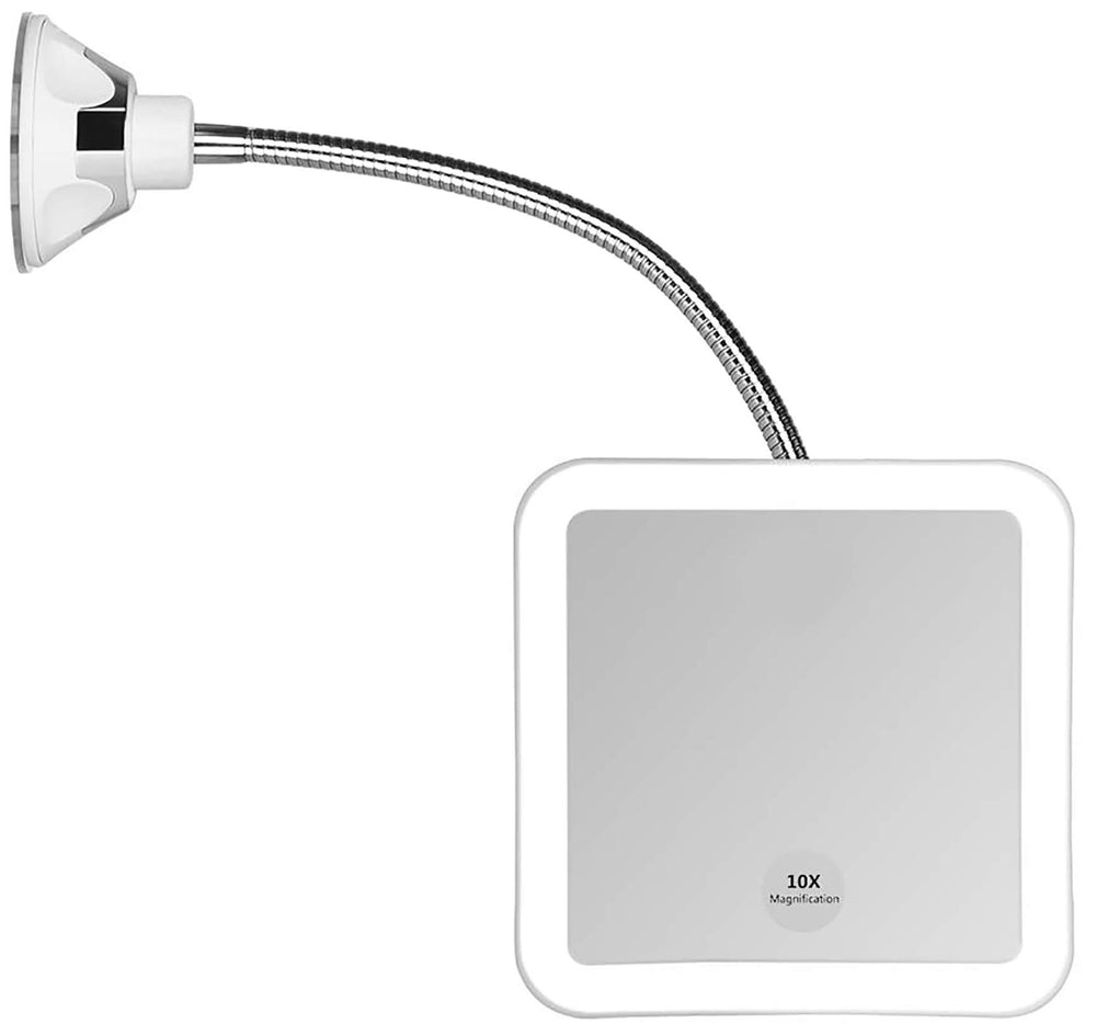 JiBen square gooseneck mirror front view with bright diffused light for precise makeup