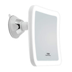 JiBen square LED magnifying mirror close-up 10x for precise grooming.