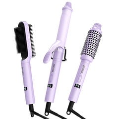 JIGGL 3-in-1 curling-iron 1-25 inch barrel delivers defined curls.