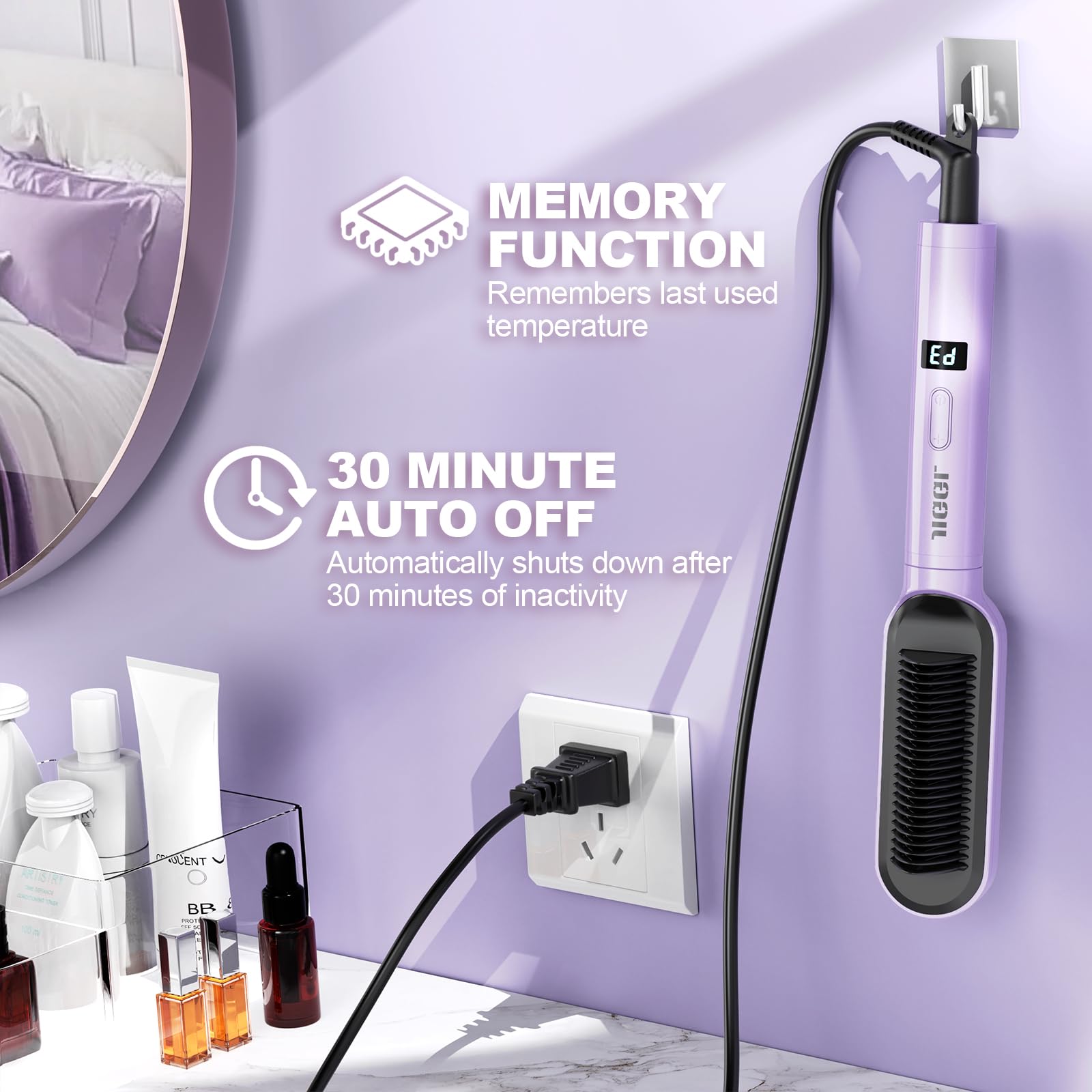 JIGGL 3-in-1 travel-ready device highlighting wide voltage design for international use.
