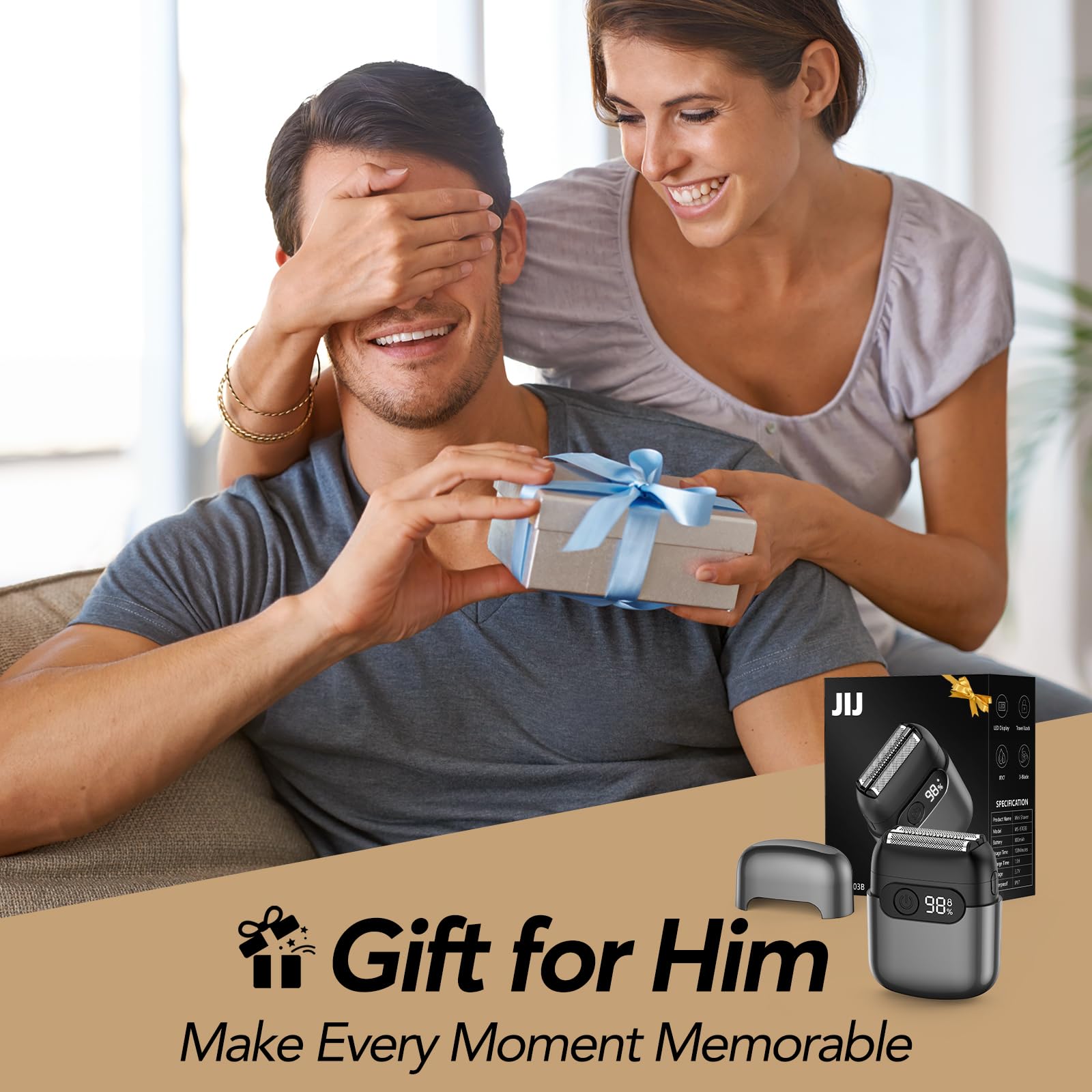 JIJ shaver removable head allows easy cleaning and rinse-off maintenance.