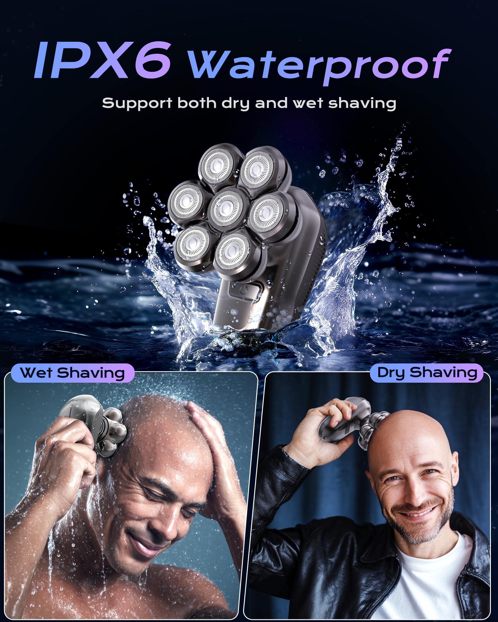 JIJ head shavers 2000mAh battery offers long runtime between charges.