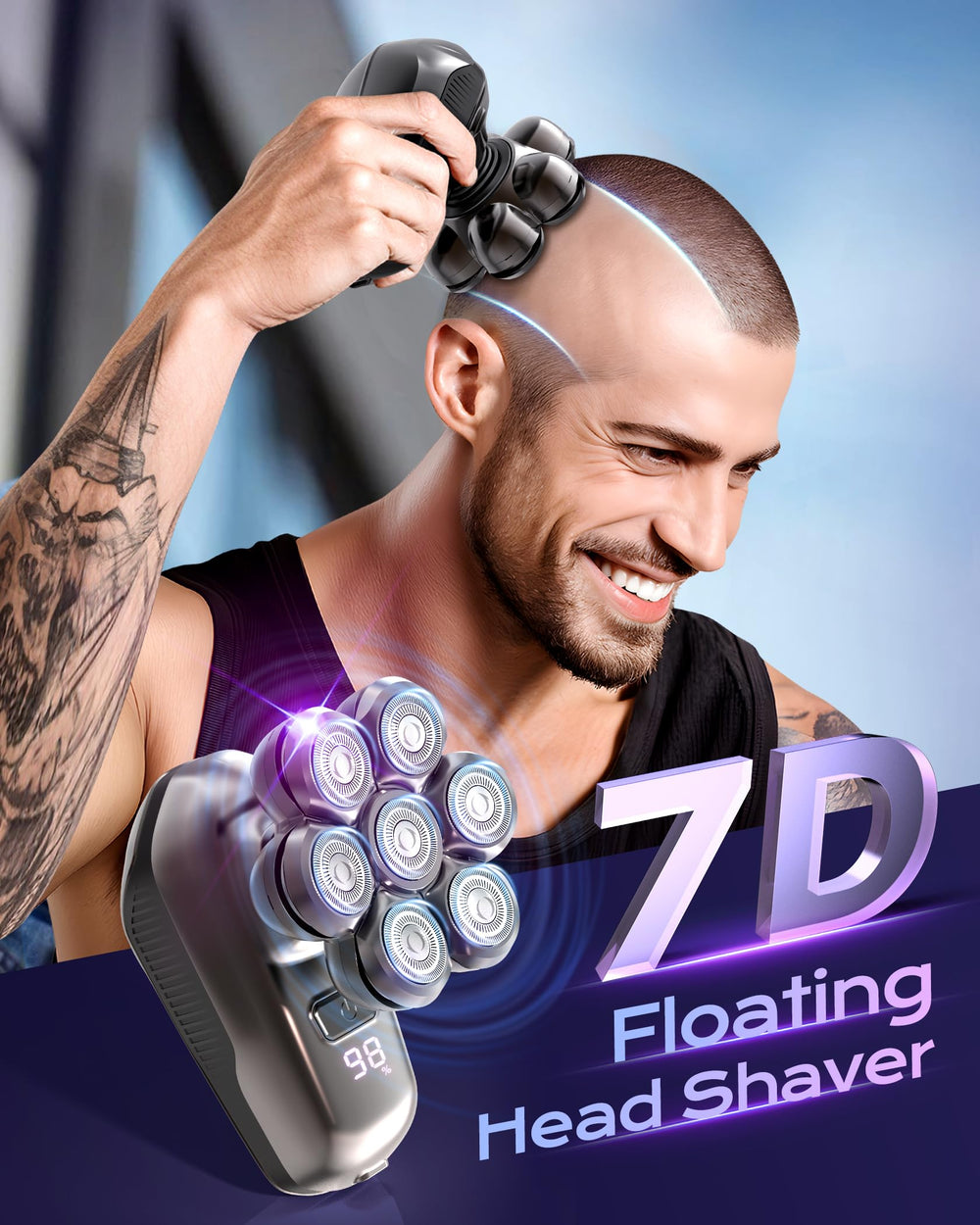 JIJ head shaver five-in-one grooming kit includes trimmer and massage brush for versatility.