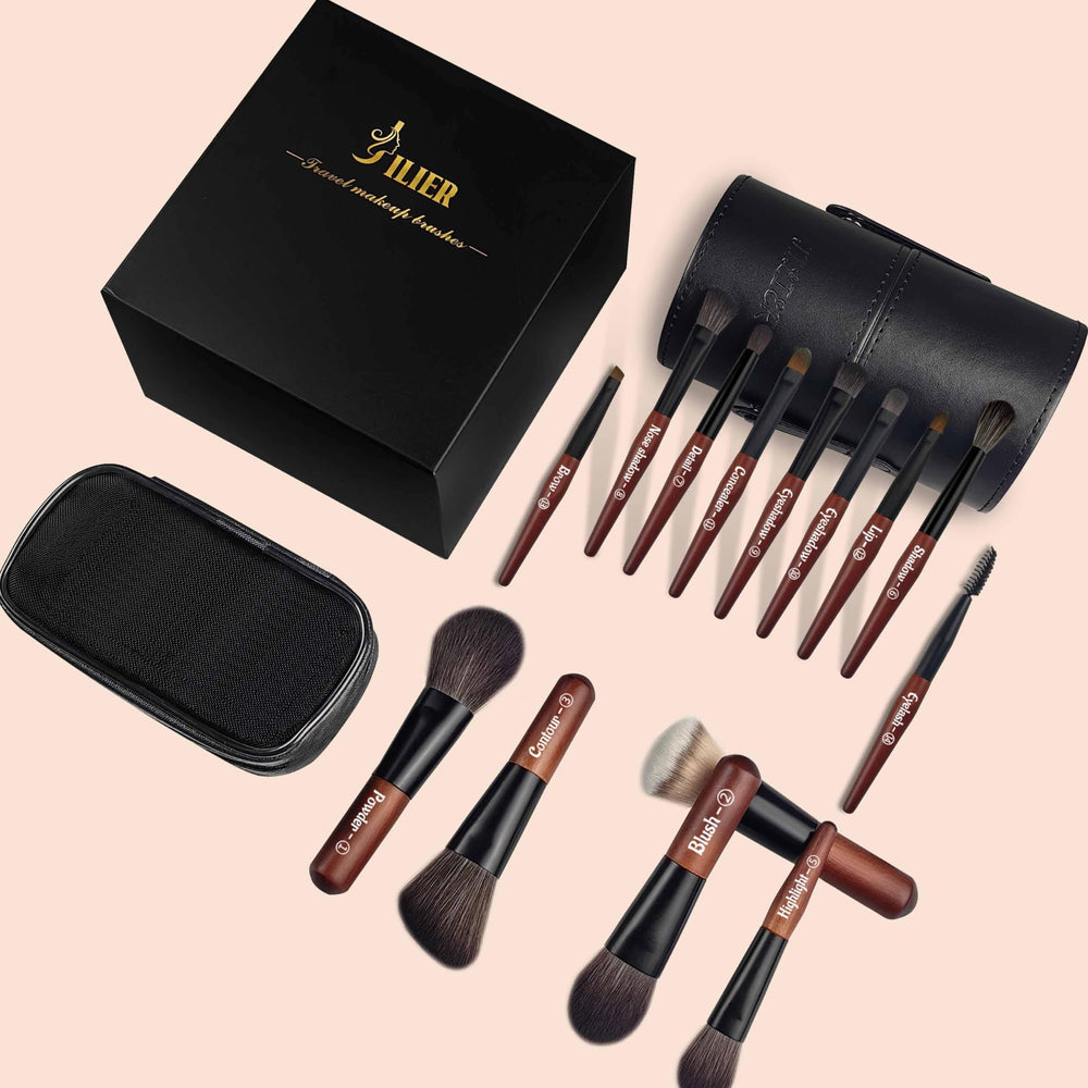JILIER case interior keeps brushes organized and accessible