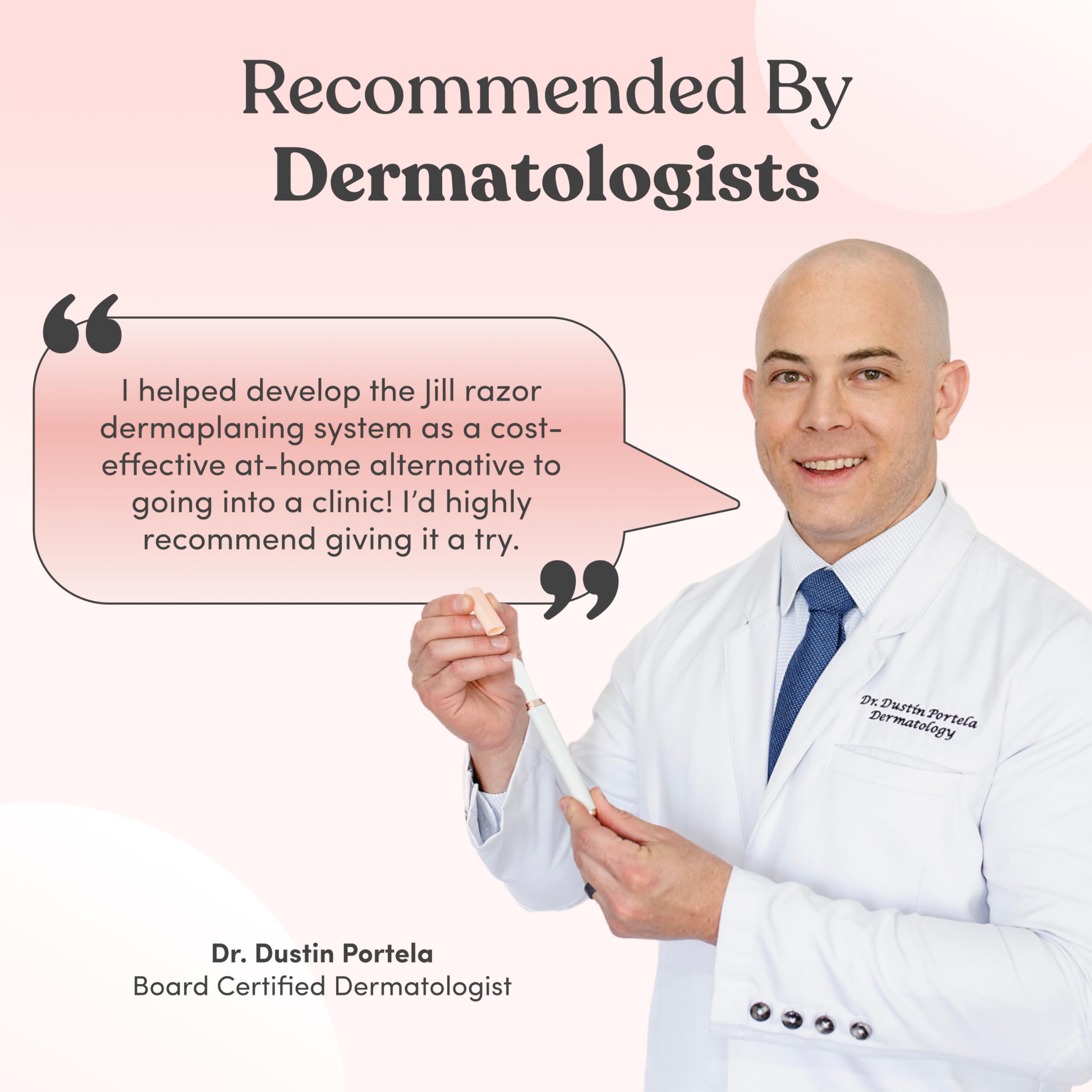 Jill Dermaplane microgroove technology close-up for gentle exfoliation