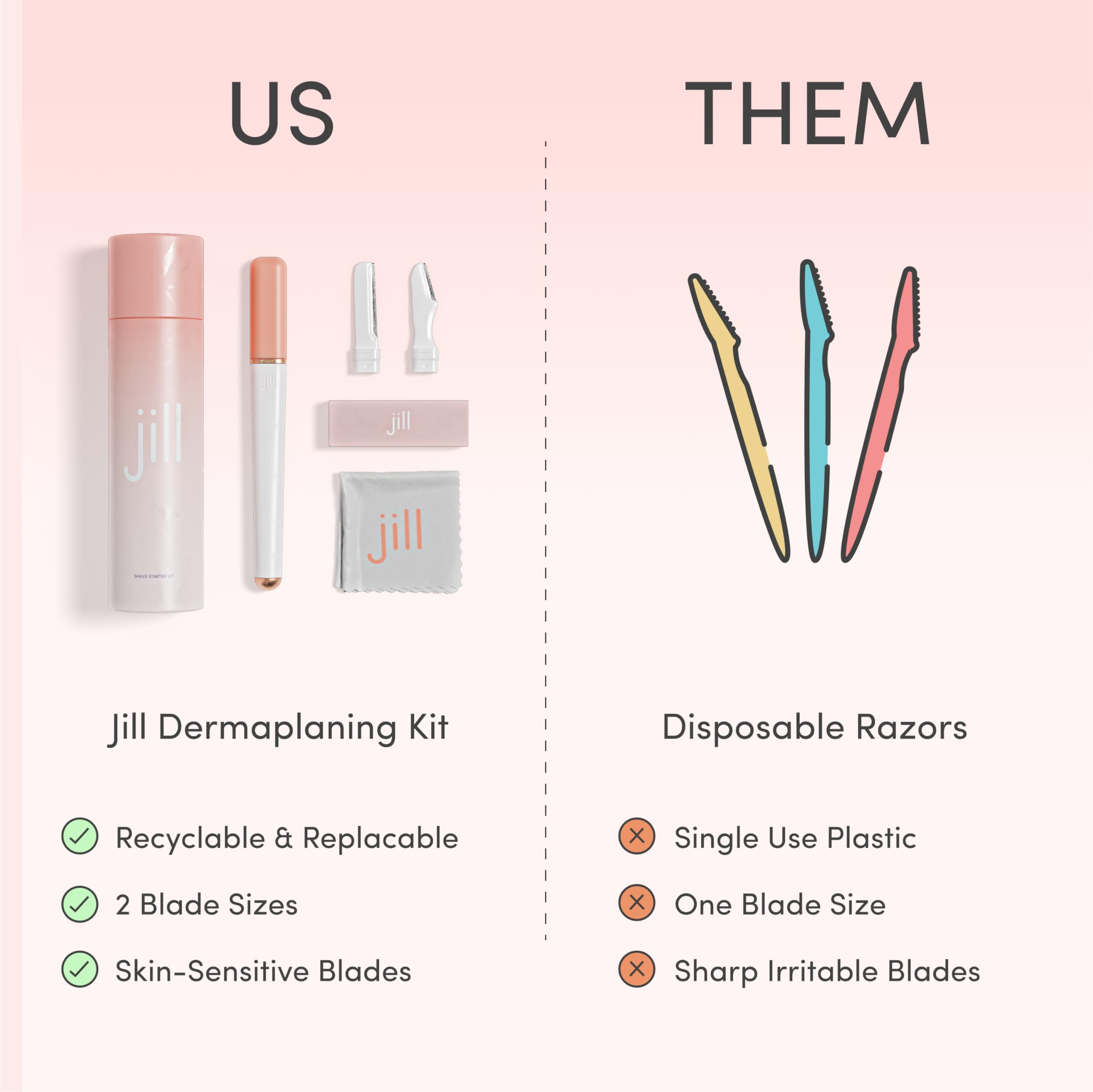 Jill Dermaplane skin exfoliation ritual illustration