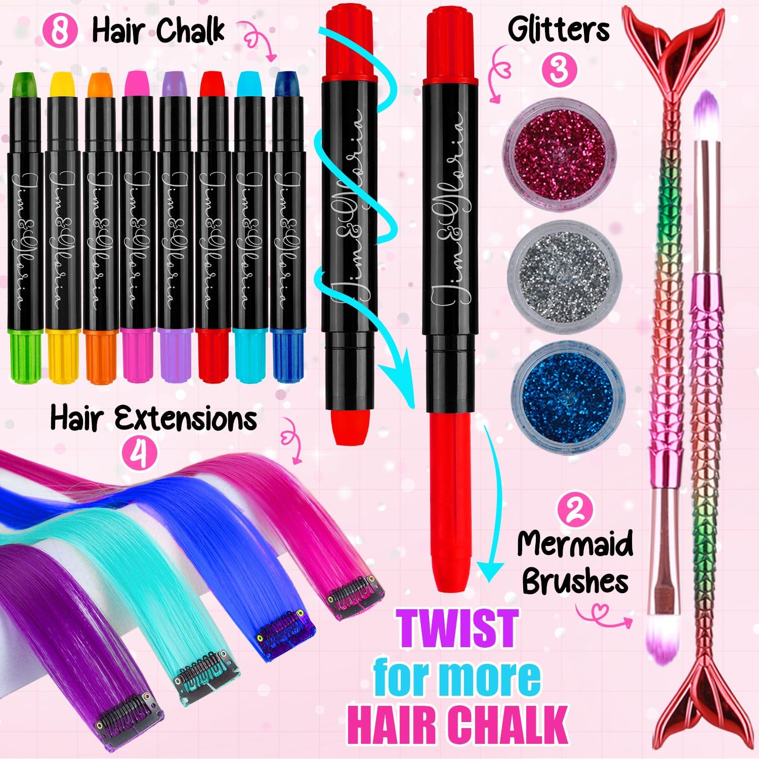 Jimgloria clip-in colored hair extensions add length and color for quick style