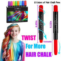Jim&Gloria Dustless Hair Chalk applying twist-up pens for quick temporary color