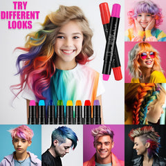 Jim&Gloria Dustless Hair Chalk safety blunt tips for kid-friendly coloring