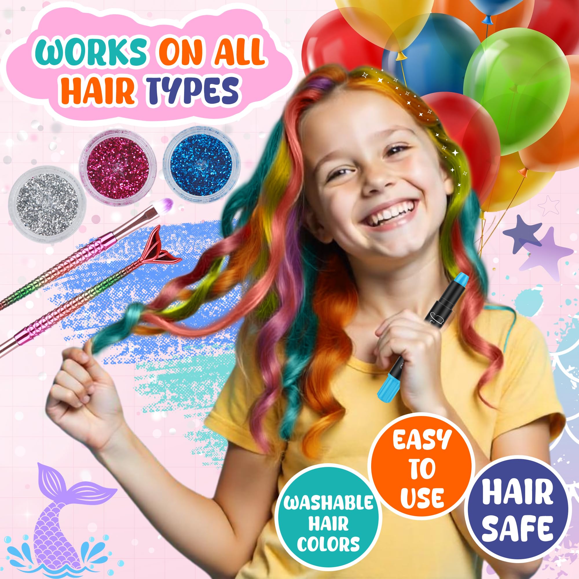 Jimgloria kawaii mermaid brushes help blend colors and style with sparkle