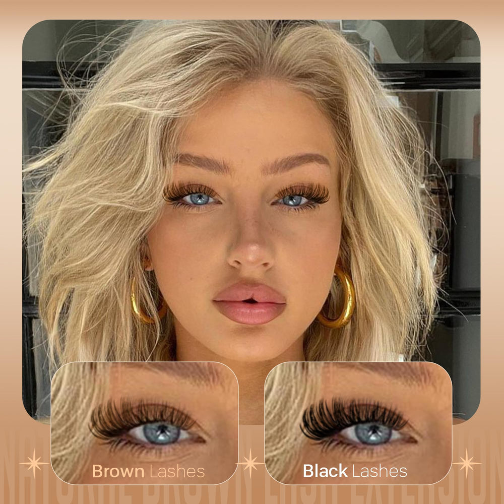 Jimire Brown Lash Clusters crisscross pattern mimics salon stacking for at-home results.