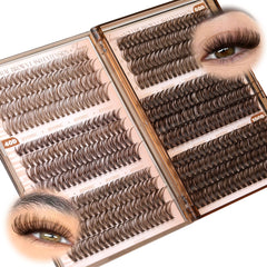 Jimire Brown Lash Clusters six-style collection close-up for everyday wear.