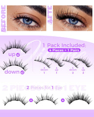 JIMIRE Cat Eye Magnetic Eyelashes applicator image highlights quick, precise wear for beginners.