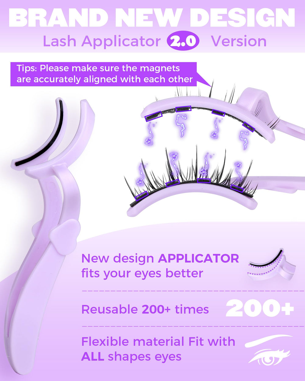 JIMIRE Cat Eye Magnetic Eyelashes wispy look showcases a manga-inspired, natural style.