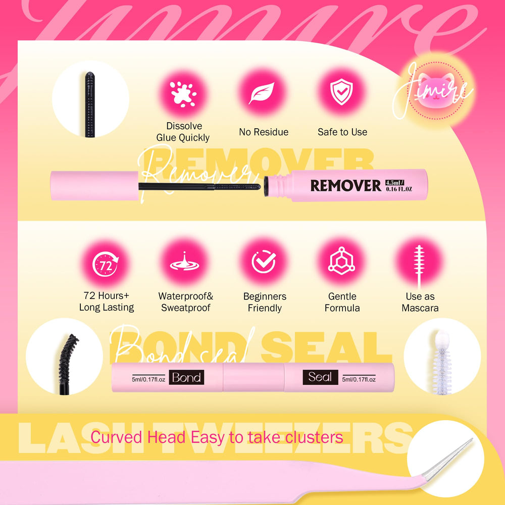 JIMIRE Venus Lash Bond and Seal image showing strong hold for lasting wear.