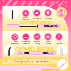 JIMIRE Venus Lash Bond and Seal image showing strong hold for lasting wear.
