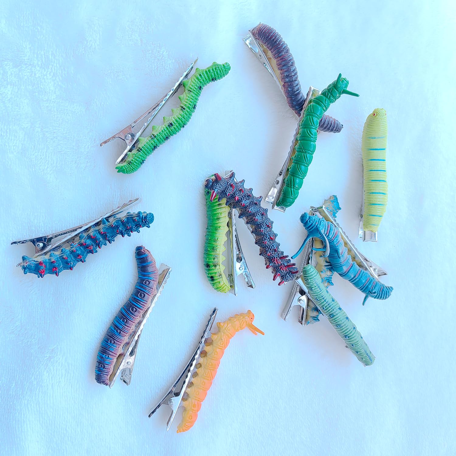 JINBUYAO caterpillar hair clip lime adds bold color pop to hair.