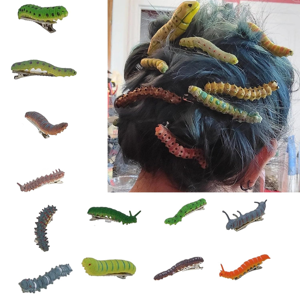 JINBUYAO caterpillar hair clip yellow adds playful Halloween flair.