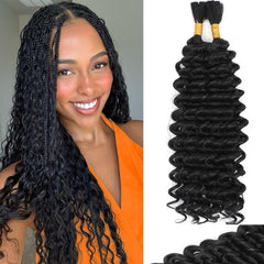 Jinhui braiding hair mix deep wave 18inch pack shows natural texture for quick, stylish braids.
