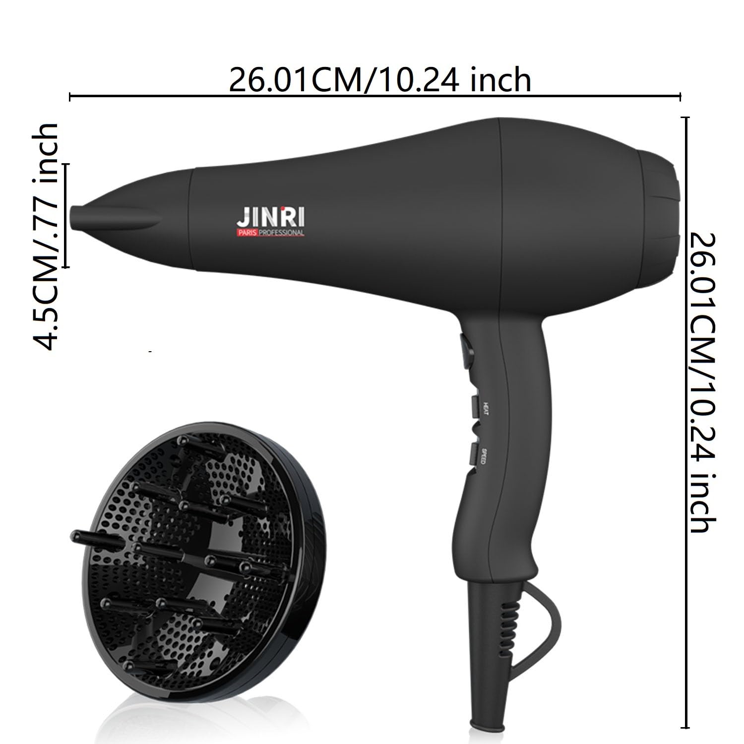 JINRI hair dryer concentrator attachment for precise straightening.