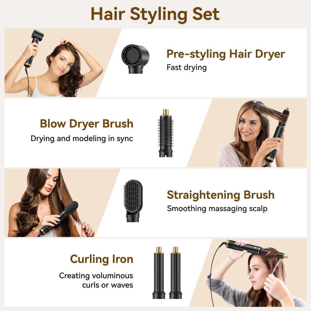 JINYAWA 5-in-1 left curl attachment creates voluminous curls at home.