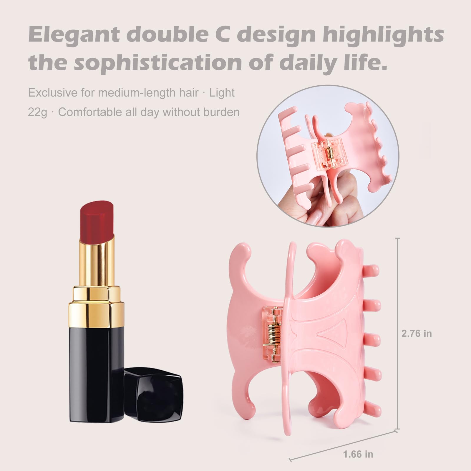 JITUIHOM butterfly clip pink adds playful elegance to updos.