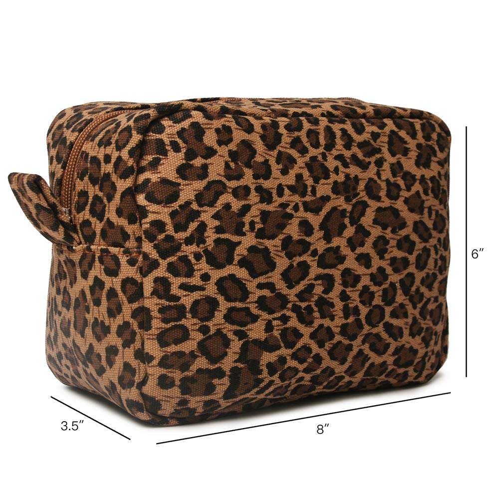 JIU HONG CHAO leopard canvas pouch is waterproof and durable for daily use.