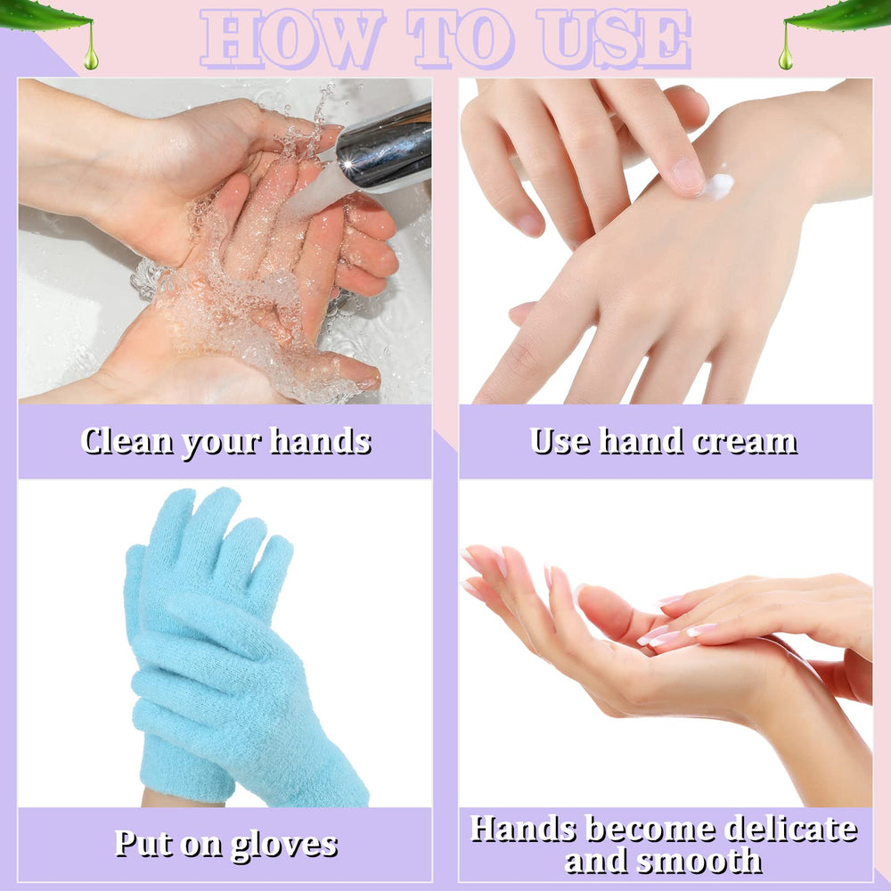 Jiuguva Aloe Gloves worn during sleep to hydrate hands overnight