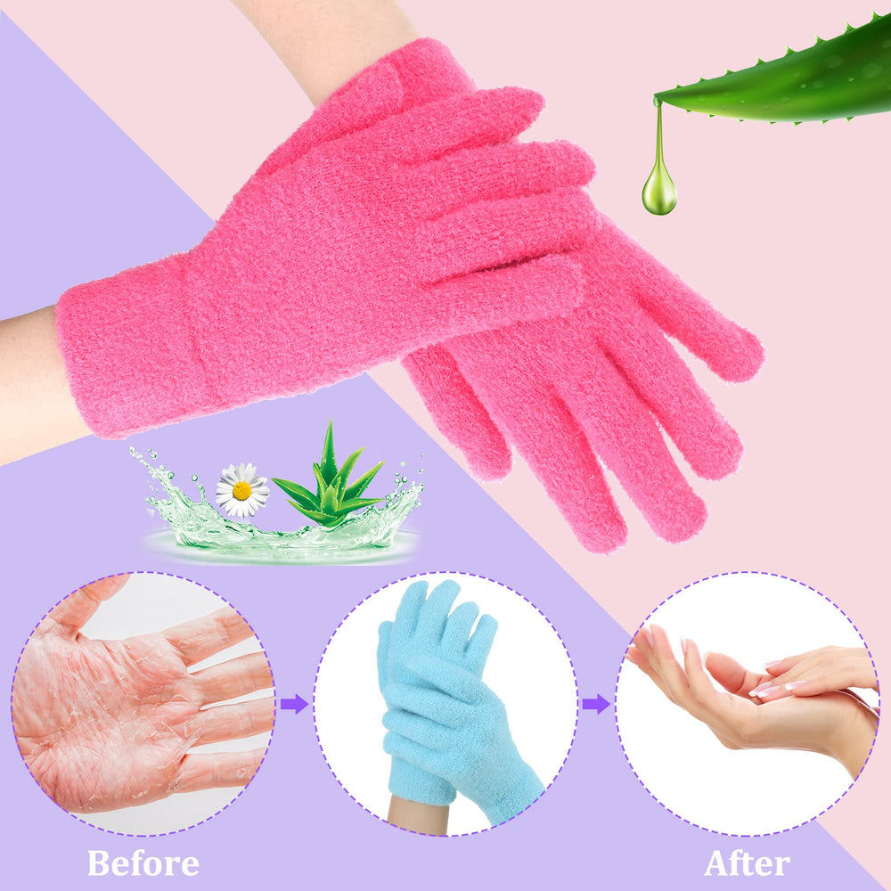 Jiuguva Aloe Gloves close-up shows aloe-infused fabric for soothing feel