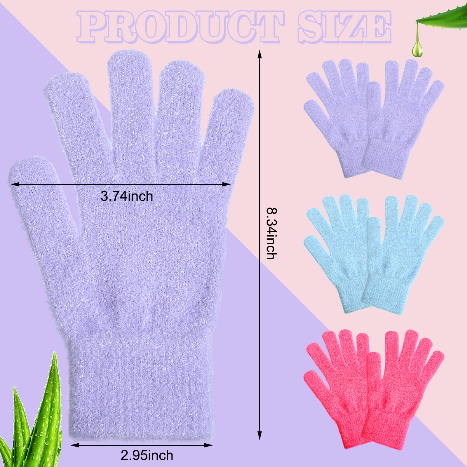 Jiuguva Aloe Gloves in three colors ready for dry hands care