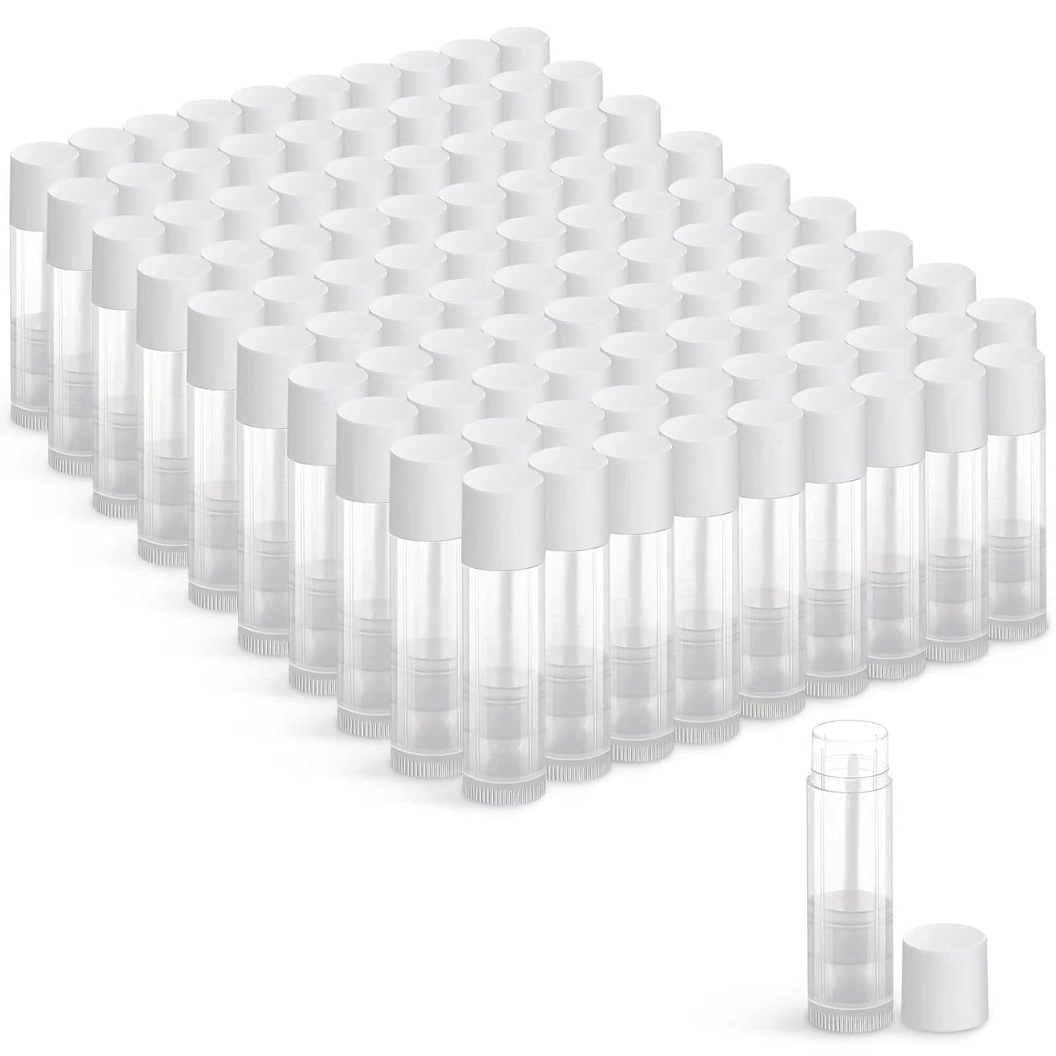 JIUZHU empty lip balm tubes 100 sets for easy DIY lip care projects.