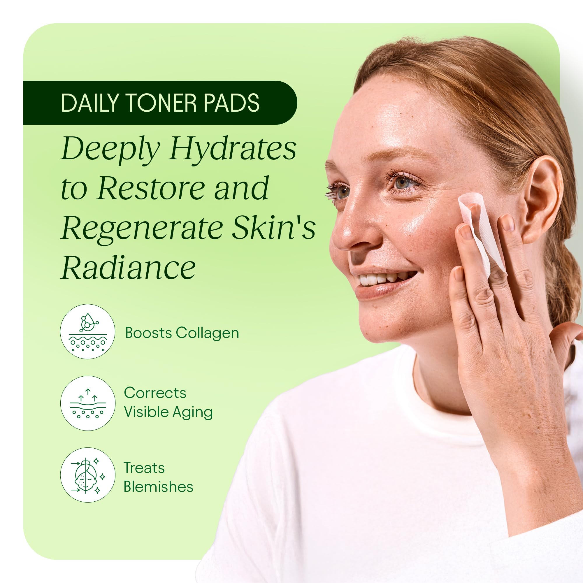 JiYu Toning Polish Pads 100-count label highlights long-lasting hydration and tone evening potential.