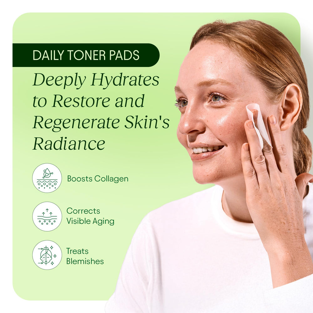 JiYu Toning Polish Pads 100-count label highlights long-lasting hydration and tone evening potential.