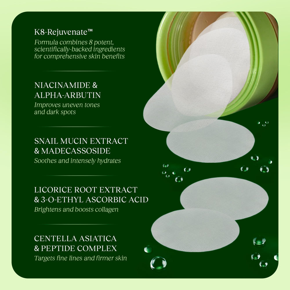 JiYu Toning Polish Pads on-hand application demonstrates even toning and subtle pore balance.