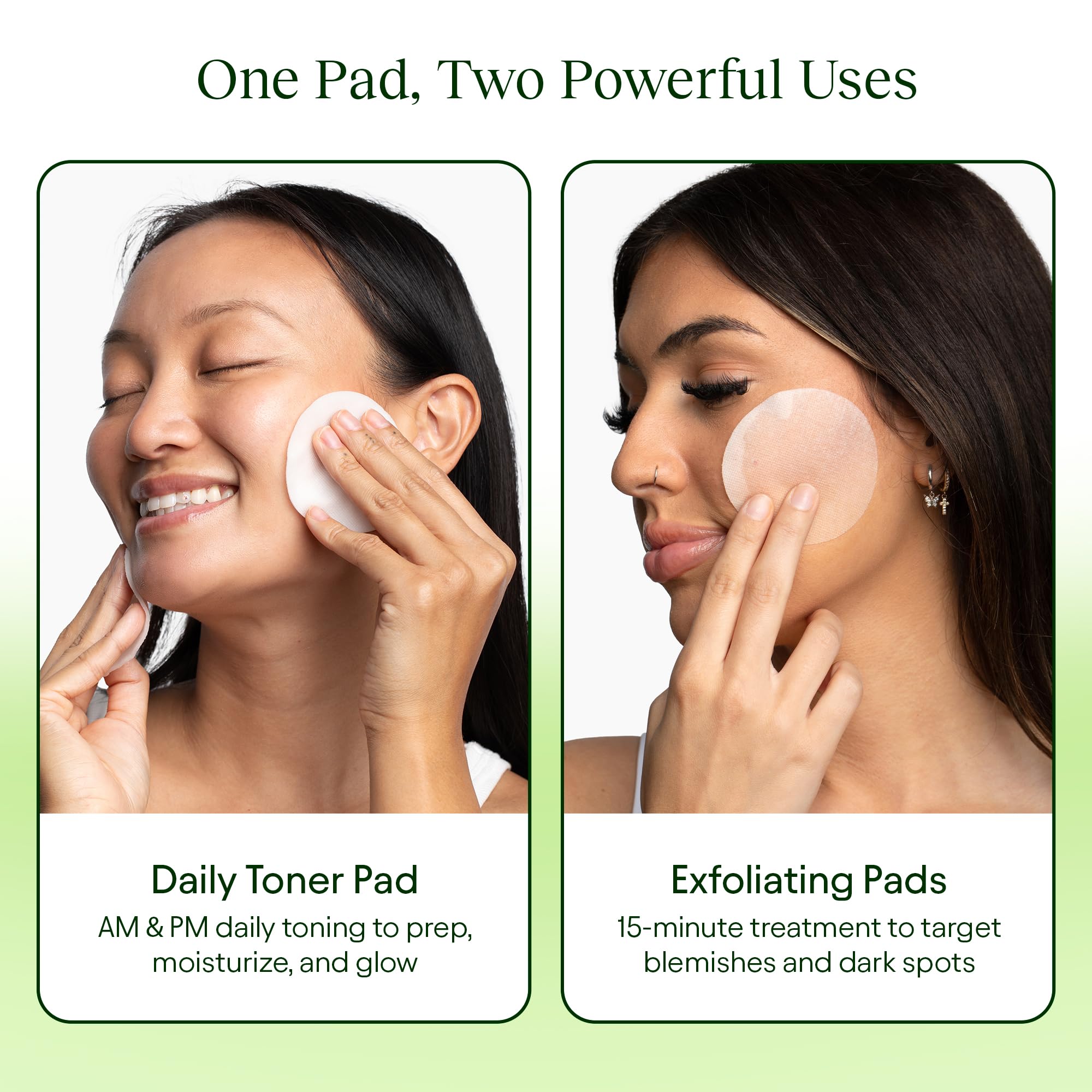 JiYu Toning Polish Pads swatches illustrate skin texture refinement and improved clarity.