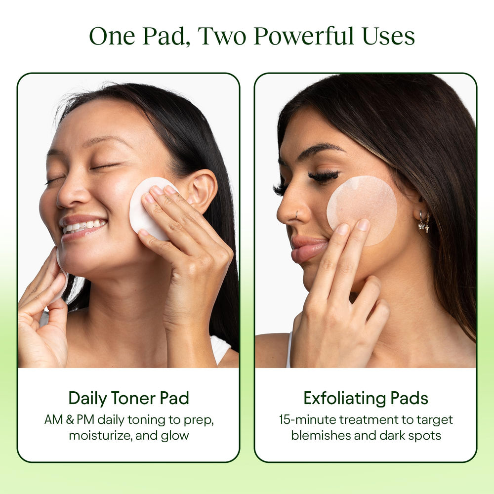 JiYu Toning Polish Pads swatches illustrate skin texture refinement and improved clarity.
