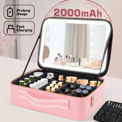 JJhxr makeup bag LED brightness adjustable for day-to-night makeup