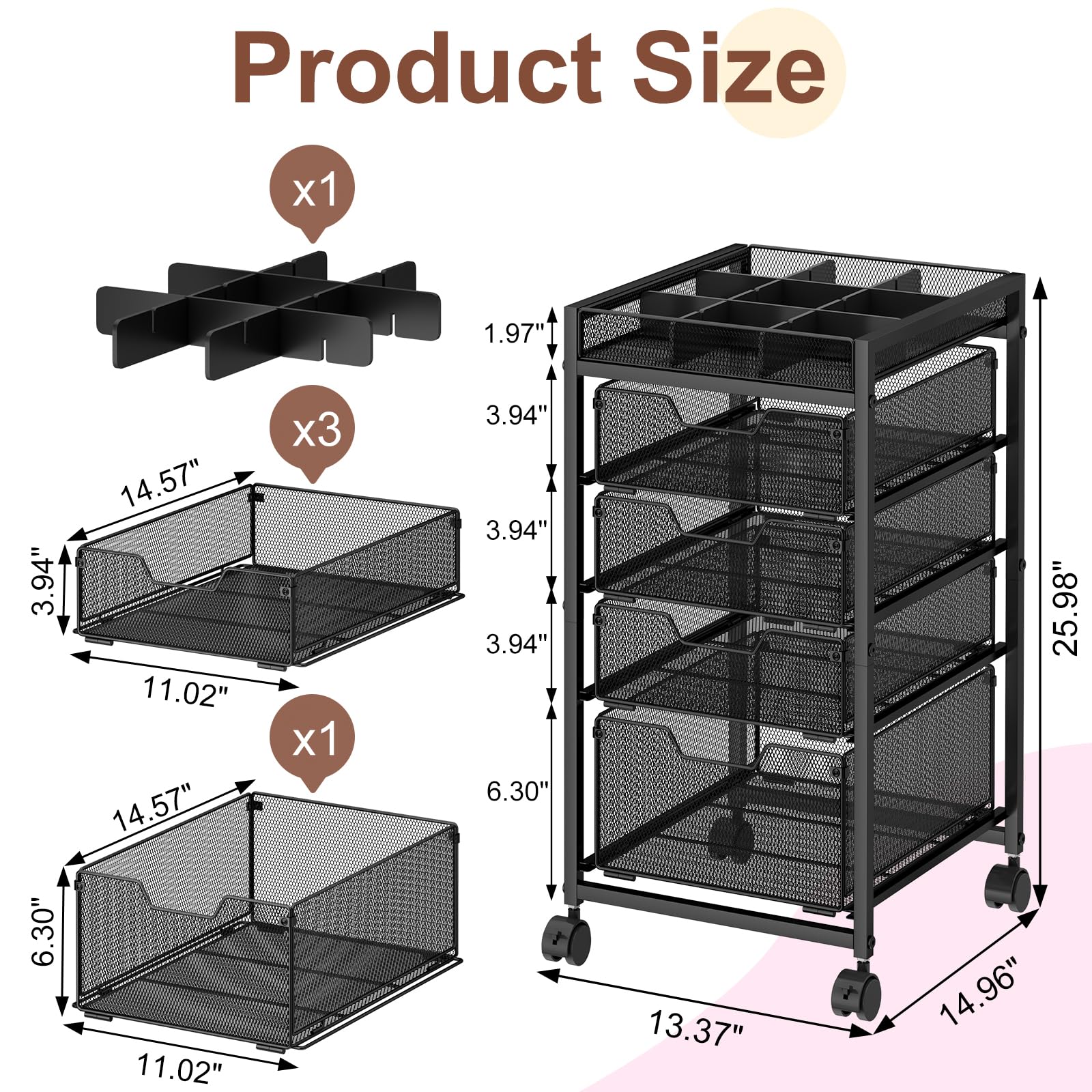 JKsmart cart drawer interior with items neatly stored for quick access.