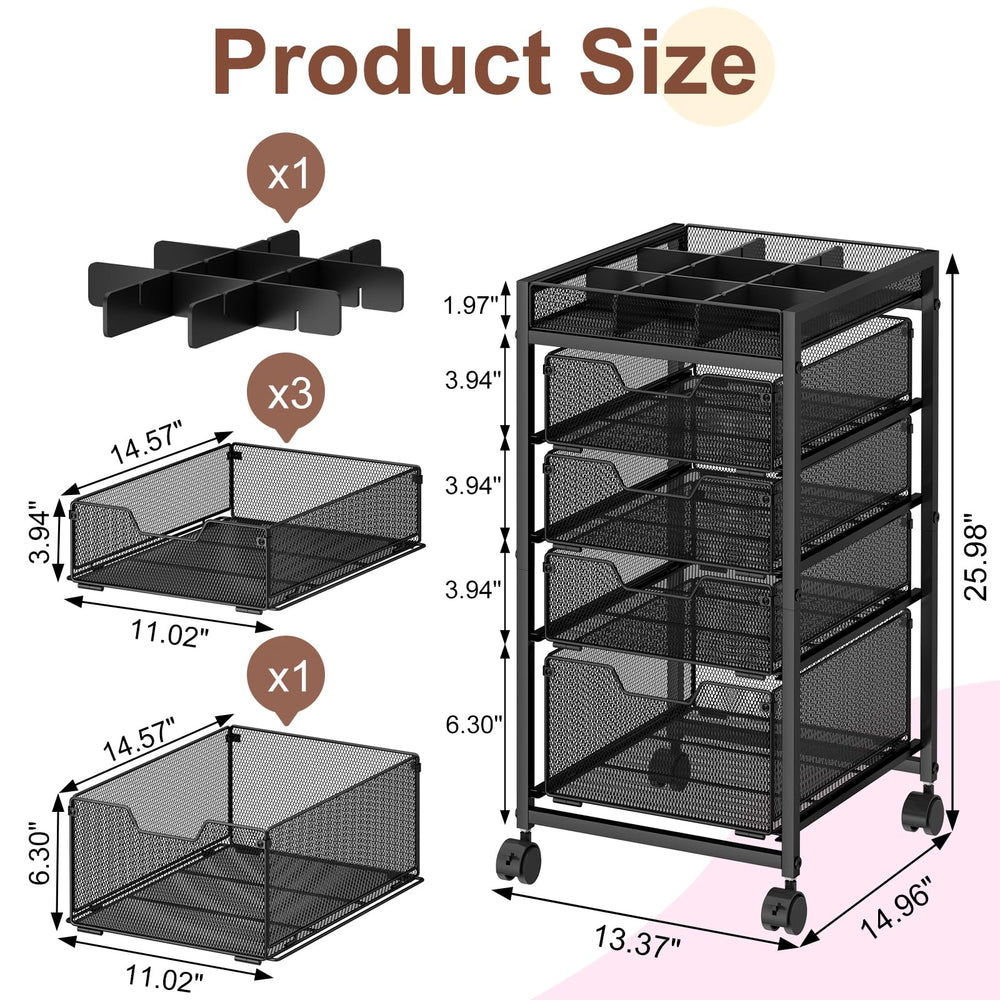 JKsmart cart drawer interior with items neatly stored for quick access.