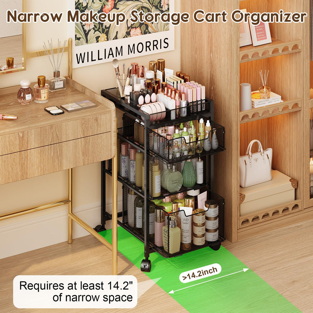 JKsmart makeup cart wheels and brakes enable easy movement and secure parking