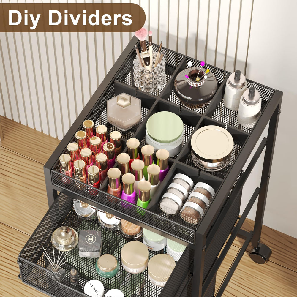 JKsmart metal-frame storage cart offers stability for heavier cosmetics
