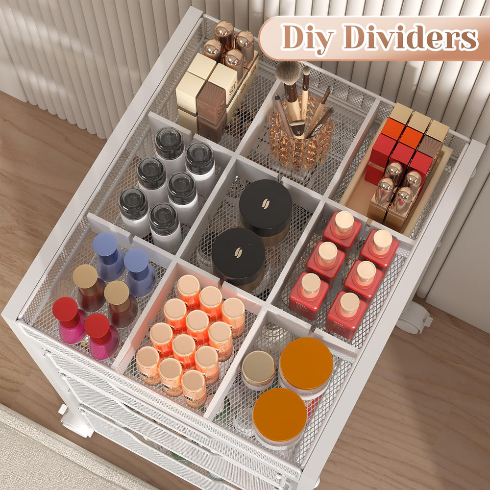 JKsmart rolling makeup cart drawers hold up to 20 pounds each for sturdy storage