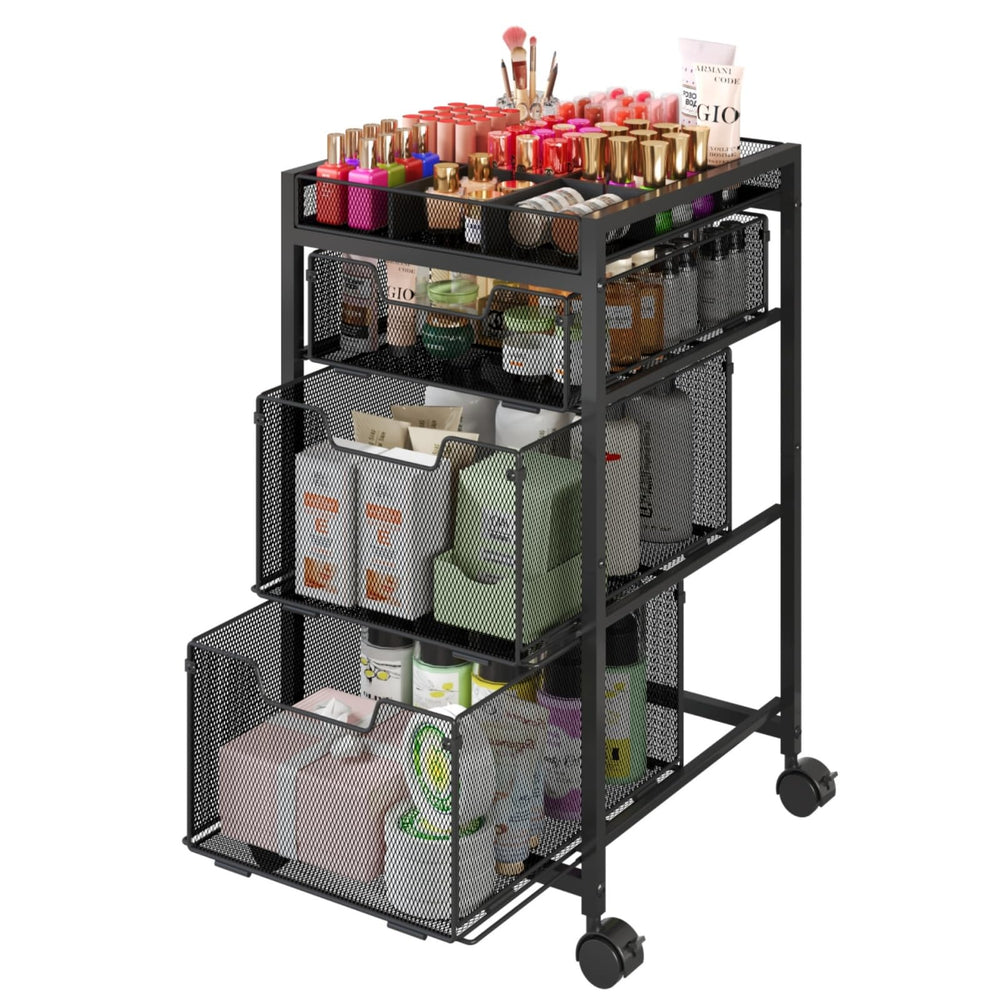 JKsmart rolling makeup cart with compact footprint for streamlined cosmetics storage