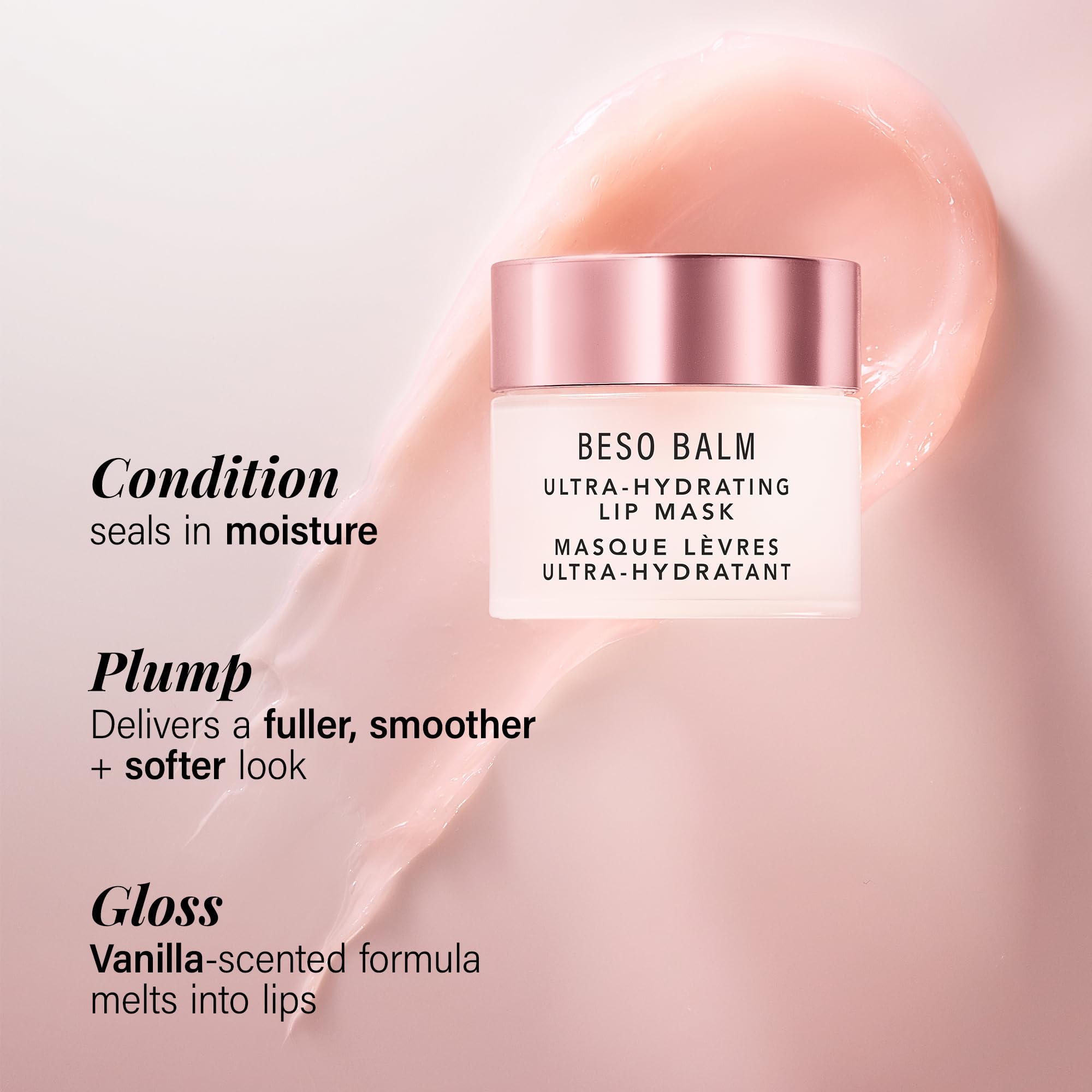 JLO BEAUTY Beso Balm Lip Mask worn as overnight sleeping mask for hydration