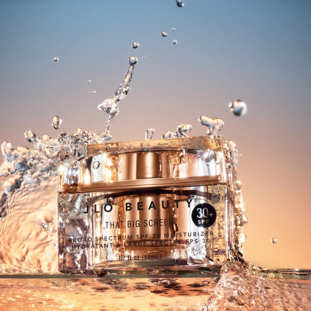 JLO Beauty luminous skin look from the SPF daily moisturizer.