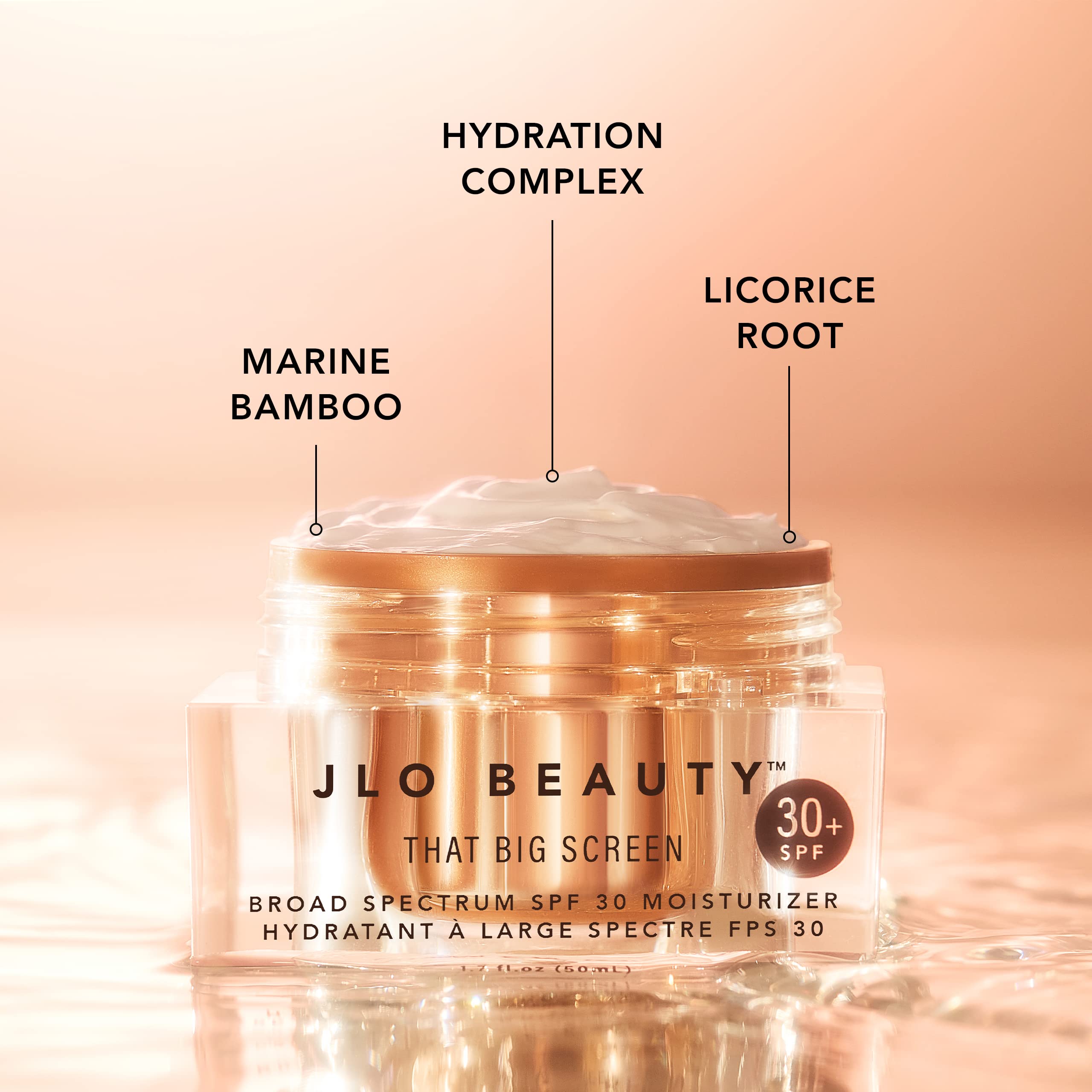 JLO Beauty under-makeup application shows seamless layering for radiant skin.