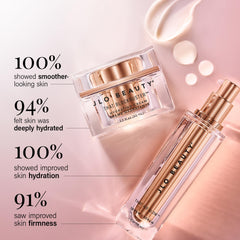 JLO Beauty Starter Kit hydrating cream jar with plush texture showcasing plumping hydration.
