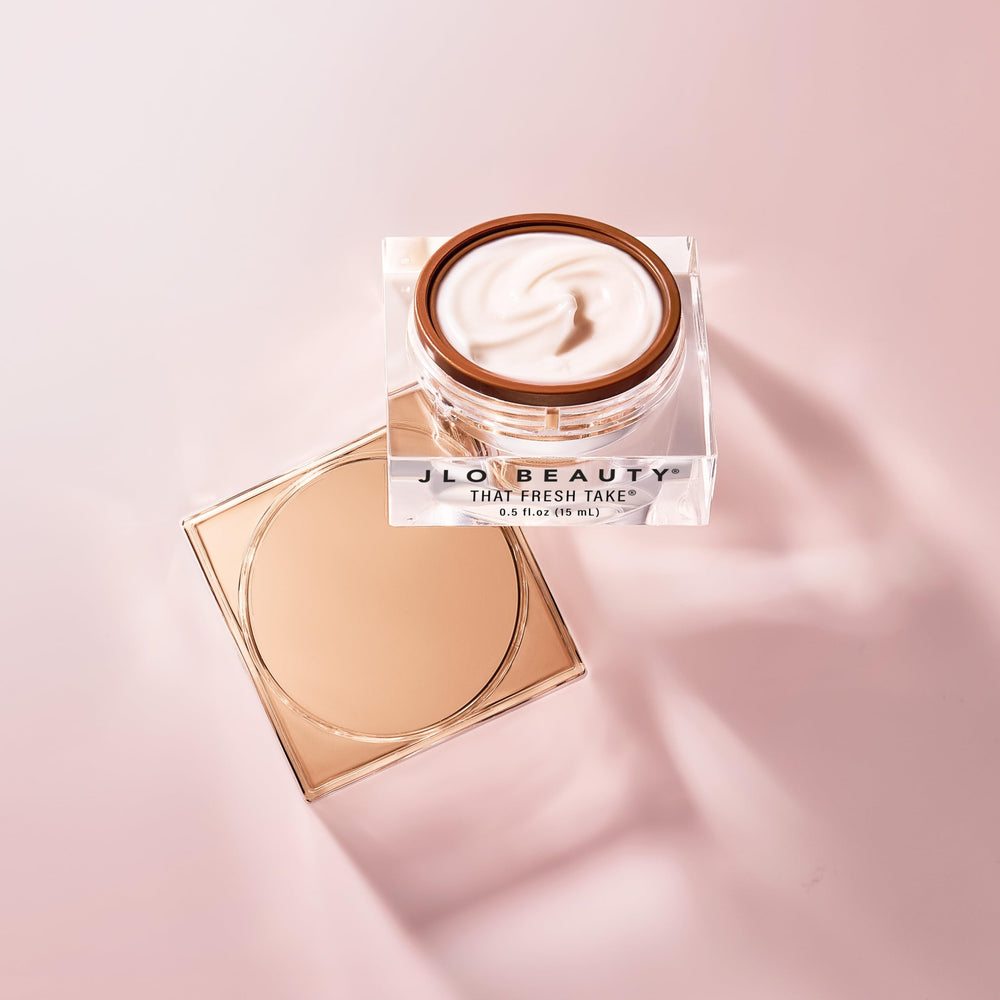 JLO BEAUTY under-eye cream daily-use texture absorbs quickly with no residue.
